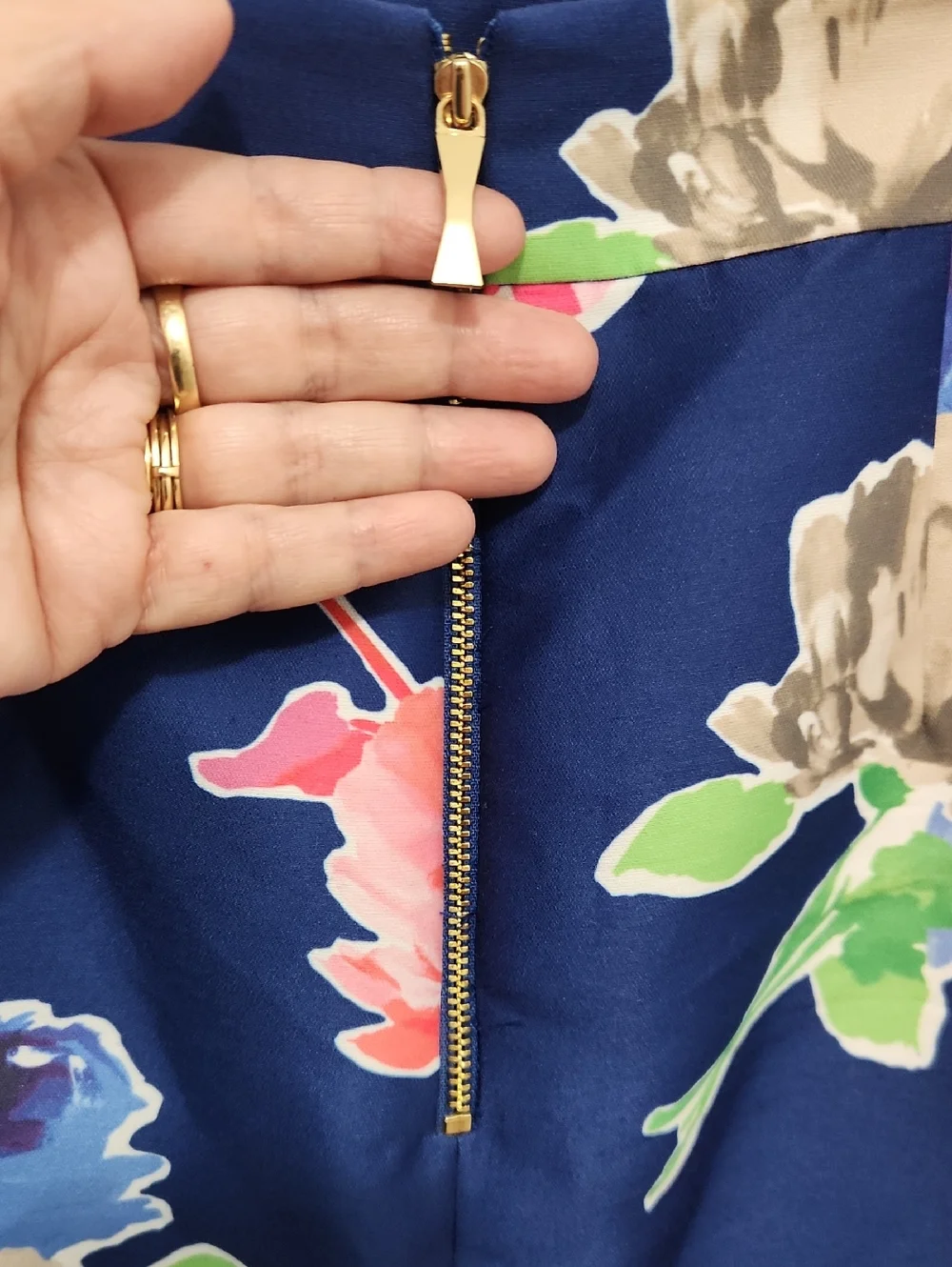kate spade Navy Floral Pencil Skirt with Pink & Blue Blooms
